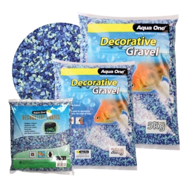 Aqua One Decorative Gravel Mixed Aqua Blue 2kg